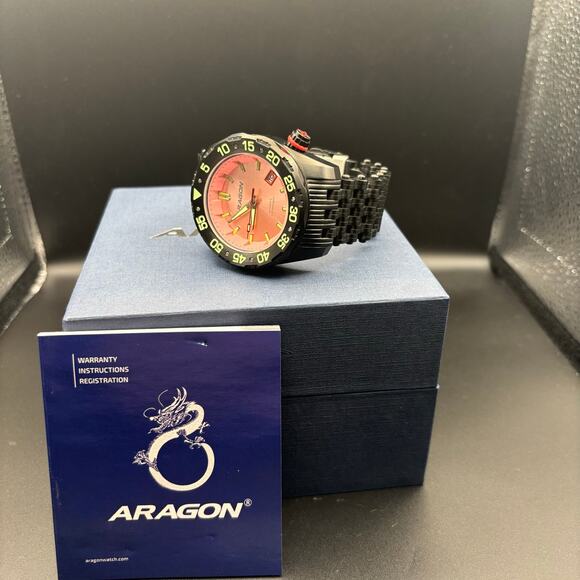 Aragon Sea Charger Pink Dial Automatic 44mm Men’s Watch Limited Edition 28/50 - Picture 8 of 17